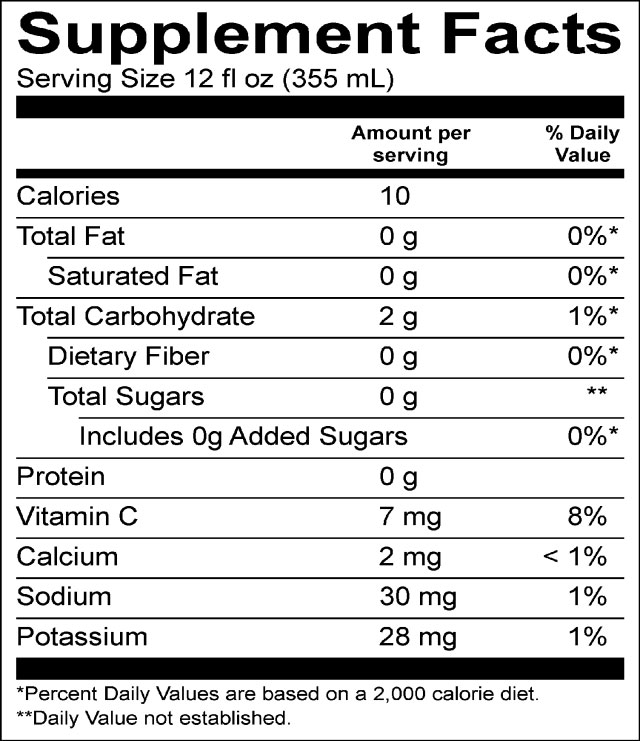iced tea lemonade nutritional label